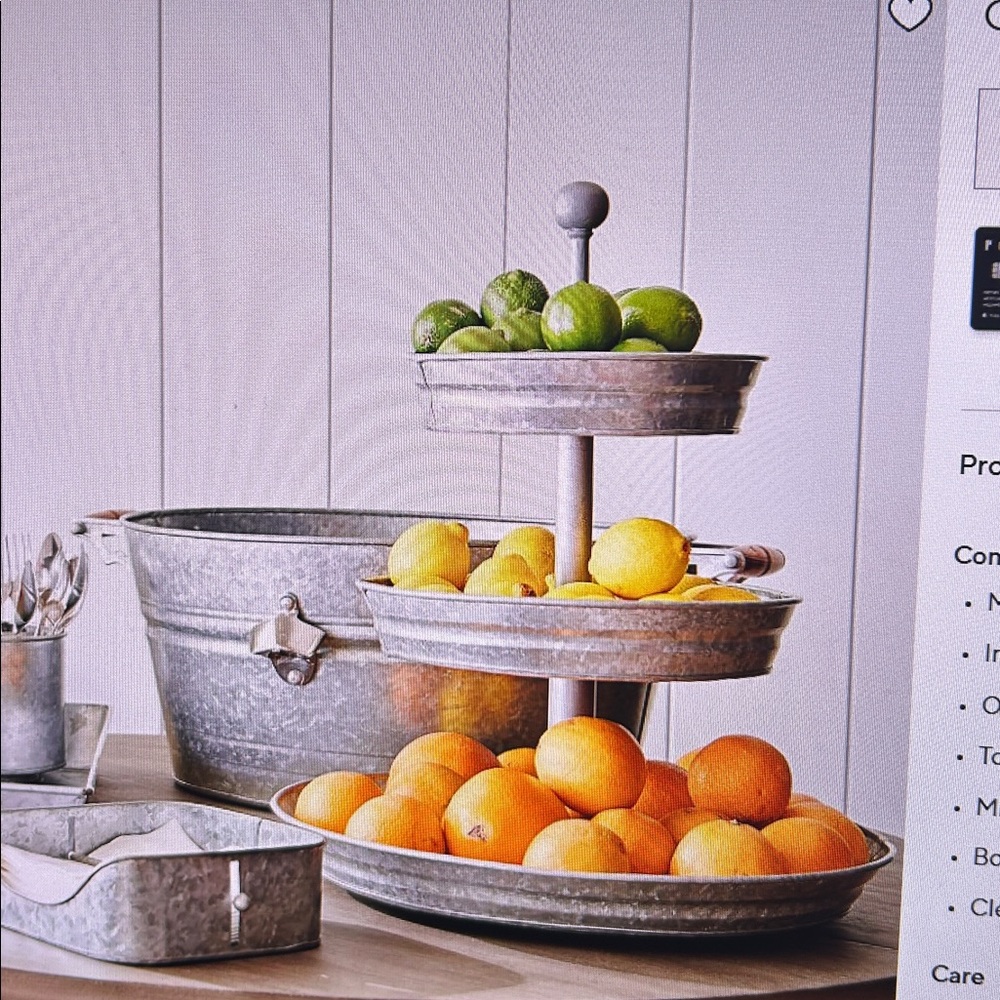 A galvanized pottery barn tiered stand - Picture 6 of 9